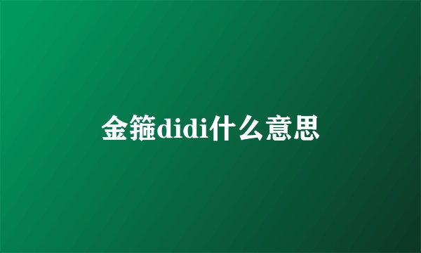 金箍didi什么意思