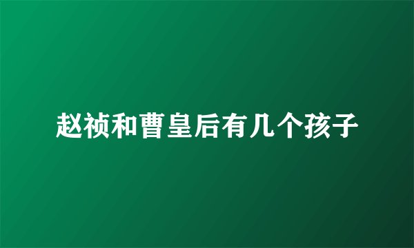 赵祯和曹皇后有几个孩子