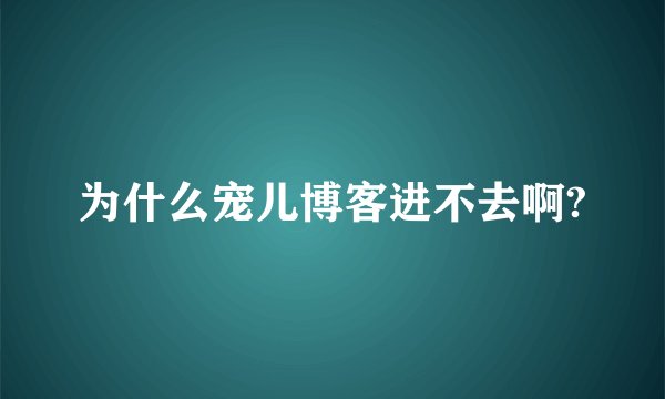 为什么宠儿博客进不去啊?