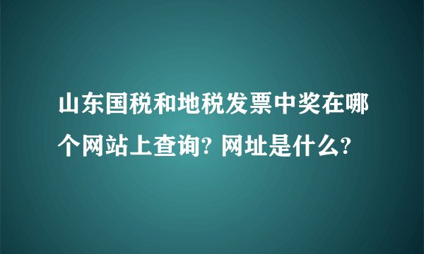 山东国税和地税发票中奖在哪个网站上查询? 网址是什么?