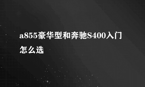 a855豪华型和奔驰S400入门怎么选