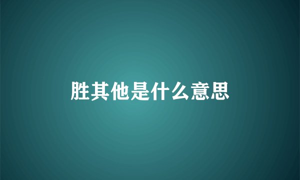 胜其他是什么意思