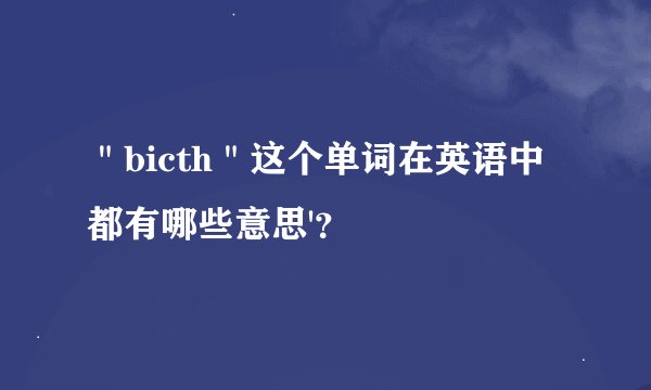 "bicth"这个单词在英语中都有哪些意思'?