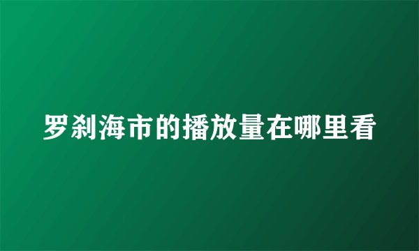 罗刹海市的播放量在哪里看