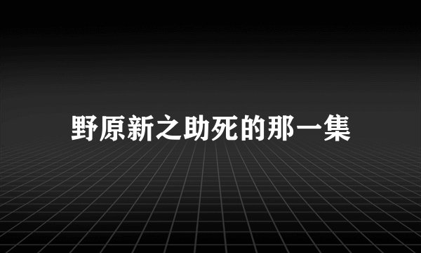 野原新之助死的那一集
