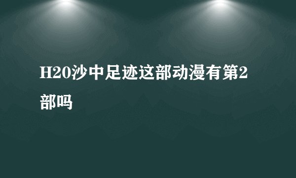 H20沙中足迹这部动漫有第2部吗