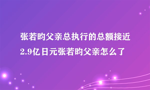张若昀父亲总执行的总额接近2.9亿日元张若昀父亲怎么了