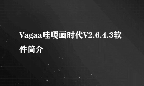 Vagaa哇嘎画时代V2.6.4.3软件简介