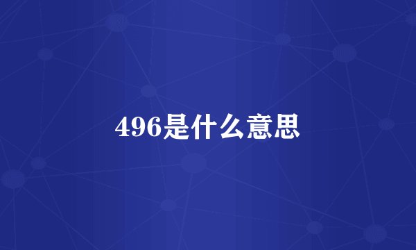 496是什么意思