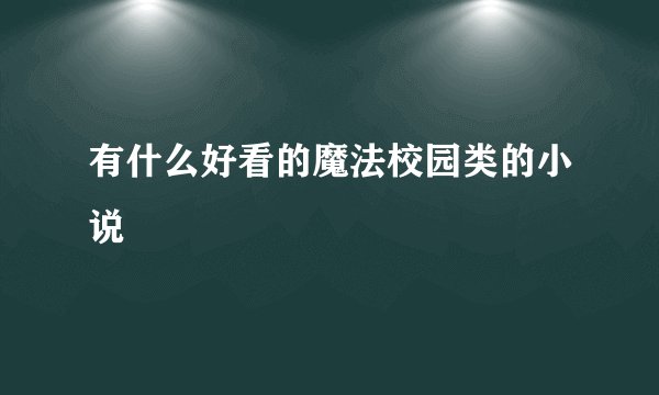 有什么好看的魔法校园类的小说
