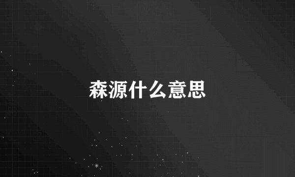 森源什么意思