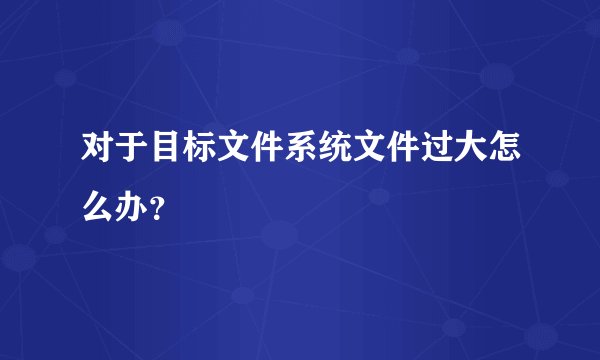 对于目标文件系统文件过大怎么办？