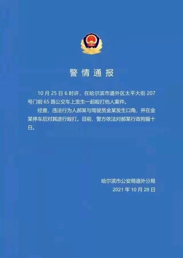 哈尔滨老人砸晕司机被拘十日,你觉得这个处罚合理吗?