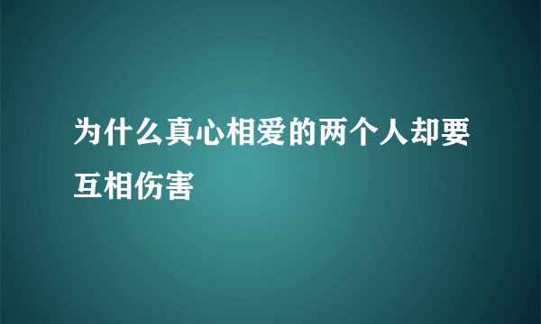 为什么真心相爱的两个人却要互相伤害