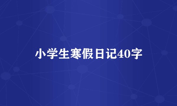 小学生寒假日记40字