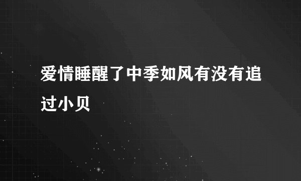 爱情睡醒了中季如风有没有追过小贝