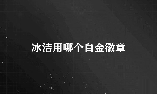 冰洁用哪个白金徽章