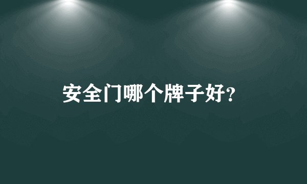 安全门哪个牌子好？