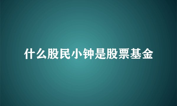 什么股民小钟是股票基金
