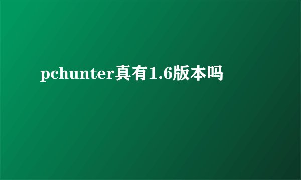 pchunter真有1.6版本吗