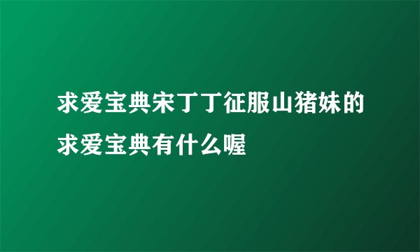 求爱宝典宋丁丁征服山猪妹的求爱宝典有什么喔