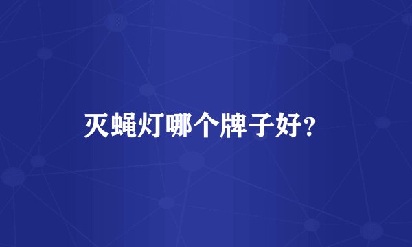 灭蝇灯哪个牌子好？