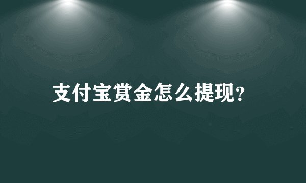 支付宝赏金怎么提现？