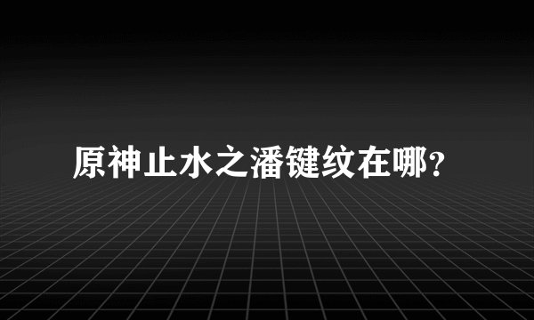 原神止水之潘键纹在哪？