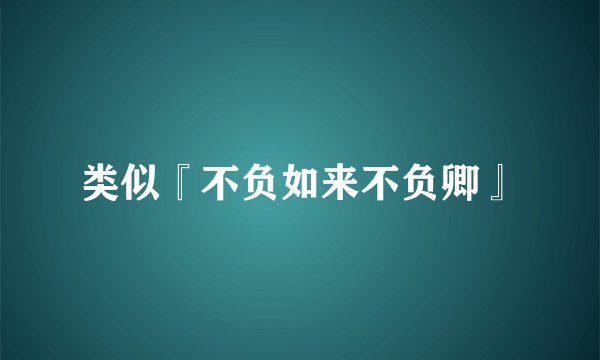 类似『不负如来不负卿』