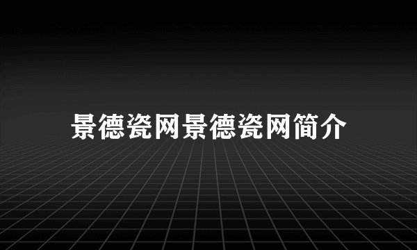 景德瓷网景德瓷网简介