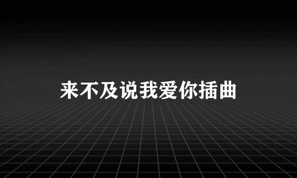 来不及说我爱你插曲