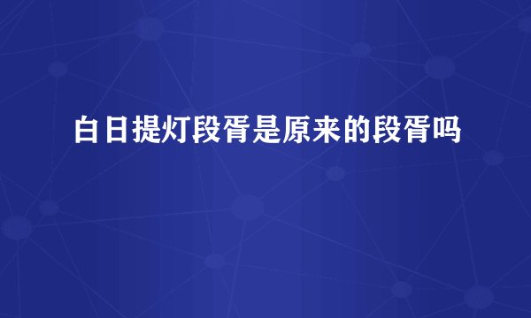 白日提灯段胥是原来的段胥吗