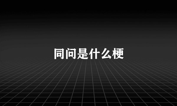 同问是什么梗