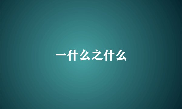 一什么之什么