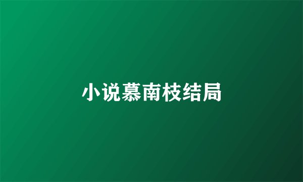 小说慕南枝结局