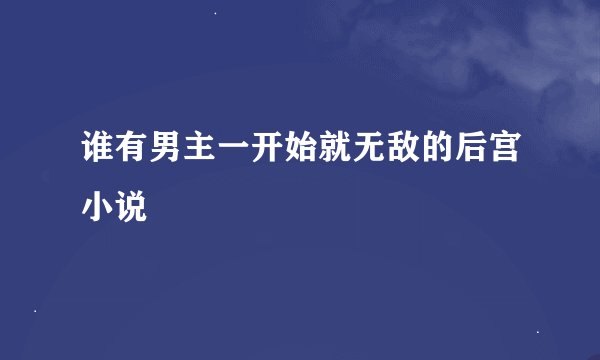 谁有男主一开始就无敌的后宫小说