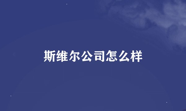 斯维尔公司怎么样