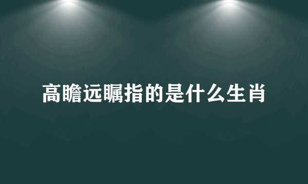 高瞻远瞩指的是什么生肖