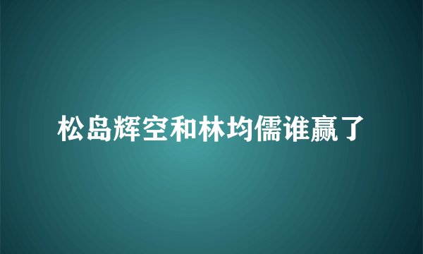 松岛辉空和林均儒谁赢了