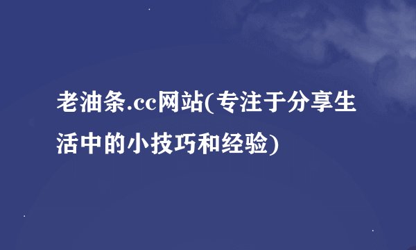 老油条.cc网站(专注于分享生活中的小技巧和经验)