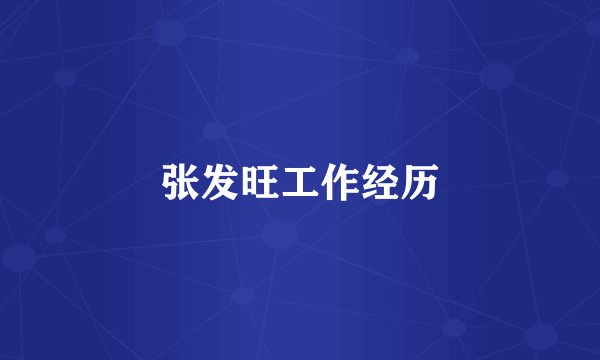 张发旺工作经历