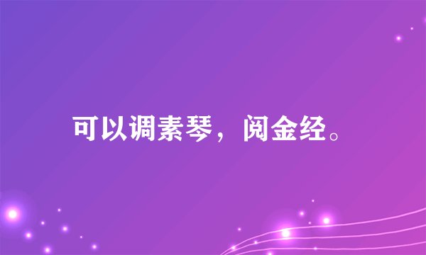 可以调素琴，阅金经。