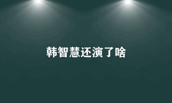 韩智慧还演了啥