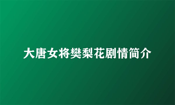 大唐女将樊梨花剧情简介