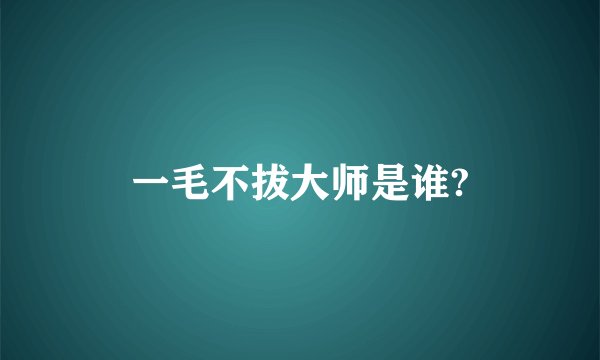一毛不拔大师是谁?