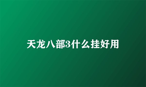 天龙八部3什么挂好用