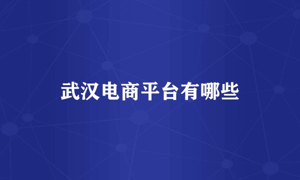 武汉电商平台有哪些