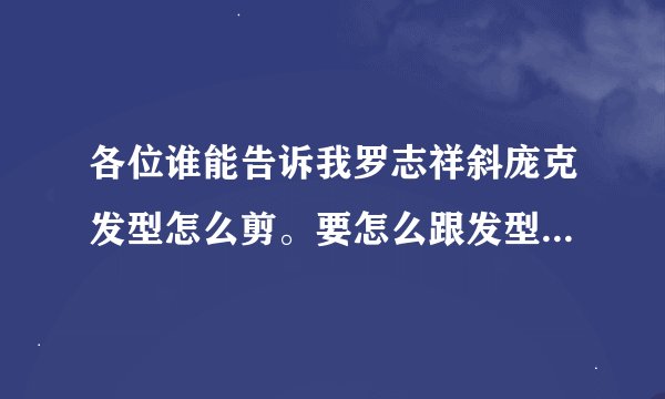 各位谁能告诉我罗志祥斜庞克发型怎么剪。要怎么跟发型师讲?要详细点。我刘海向左偏的。