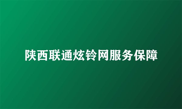 陕西联通炫铃网服务保障