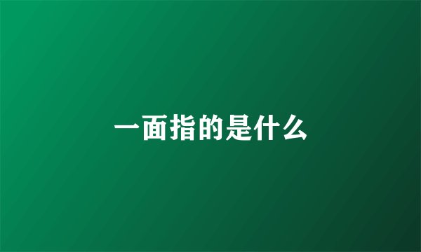 一面指的是什么